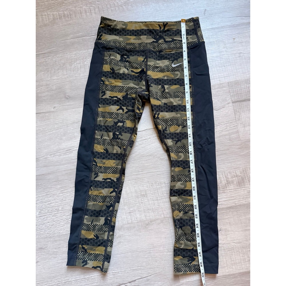 Nike Epic Lux Militia Green/Black Women's S running Crop pant legging camoflage - Picture 6 of 12